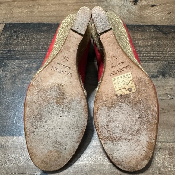 Lanvin Grosgrain-Stitched Leather Wedge Pump - Picture 9 of 10